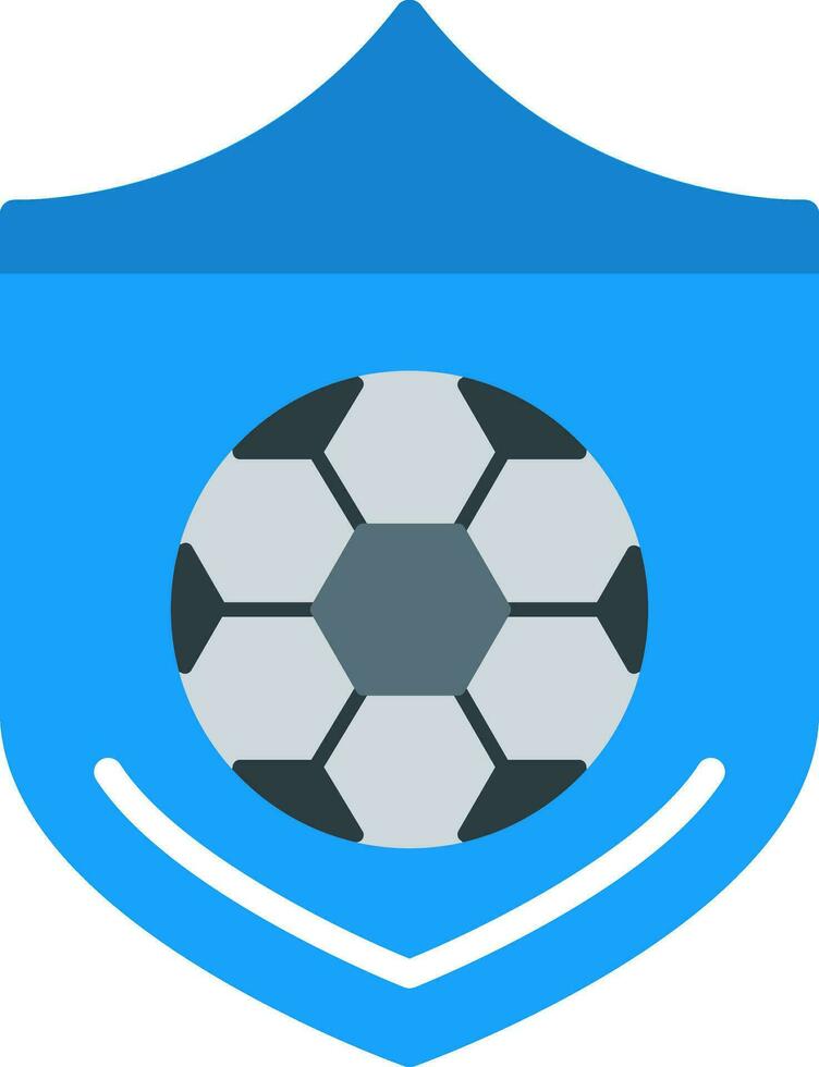 Soccer ball on a shield Vector Icon Design