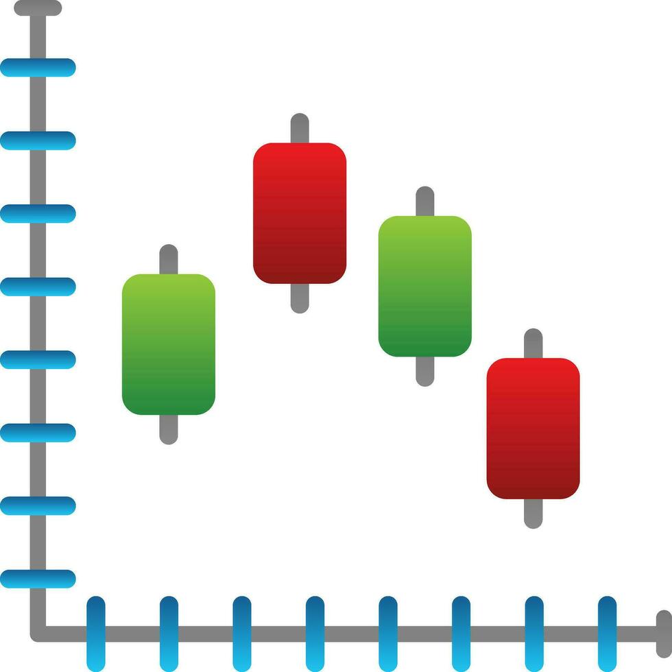 Candlestick chart Vector Icon Design