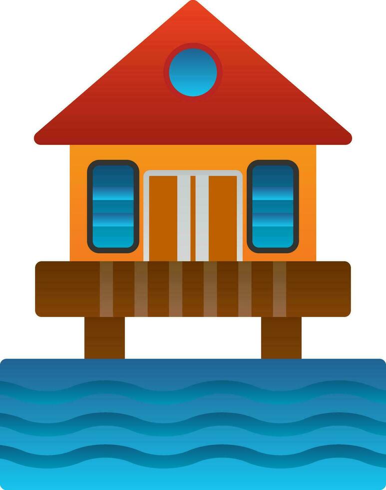 Beach hut Vector Icon Design