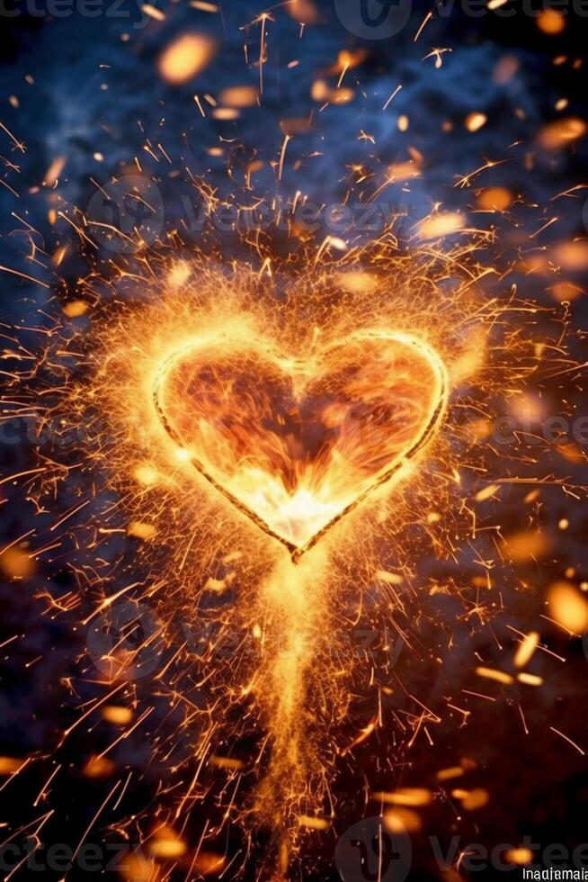 A single spark of love can Ignite your better self, extrude, detailed, rich colors, photography. photo