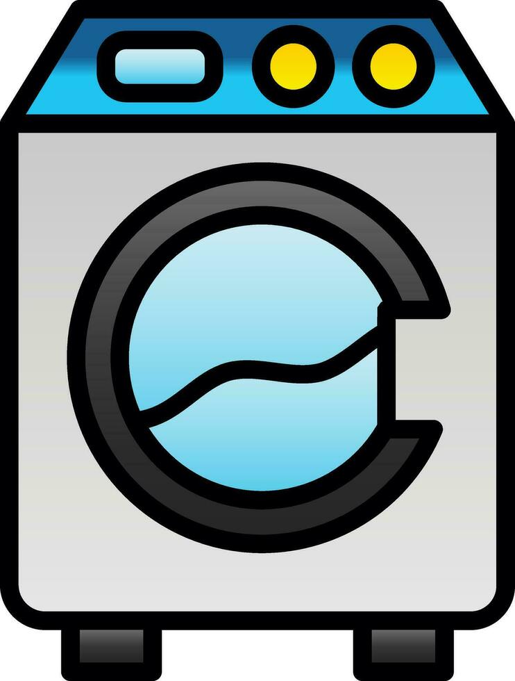 Washing machine Vector Icon Design