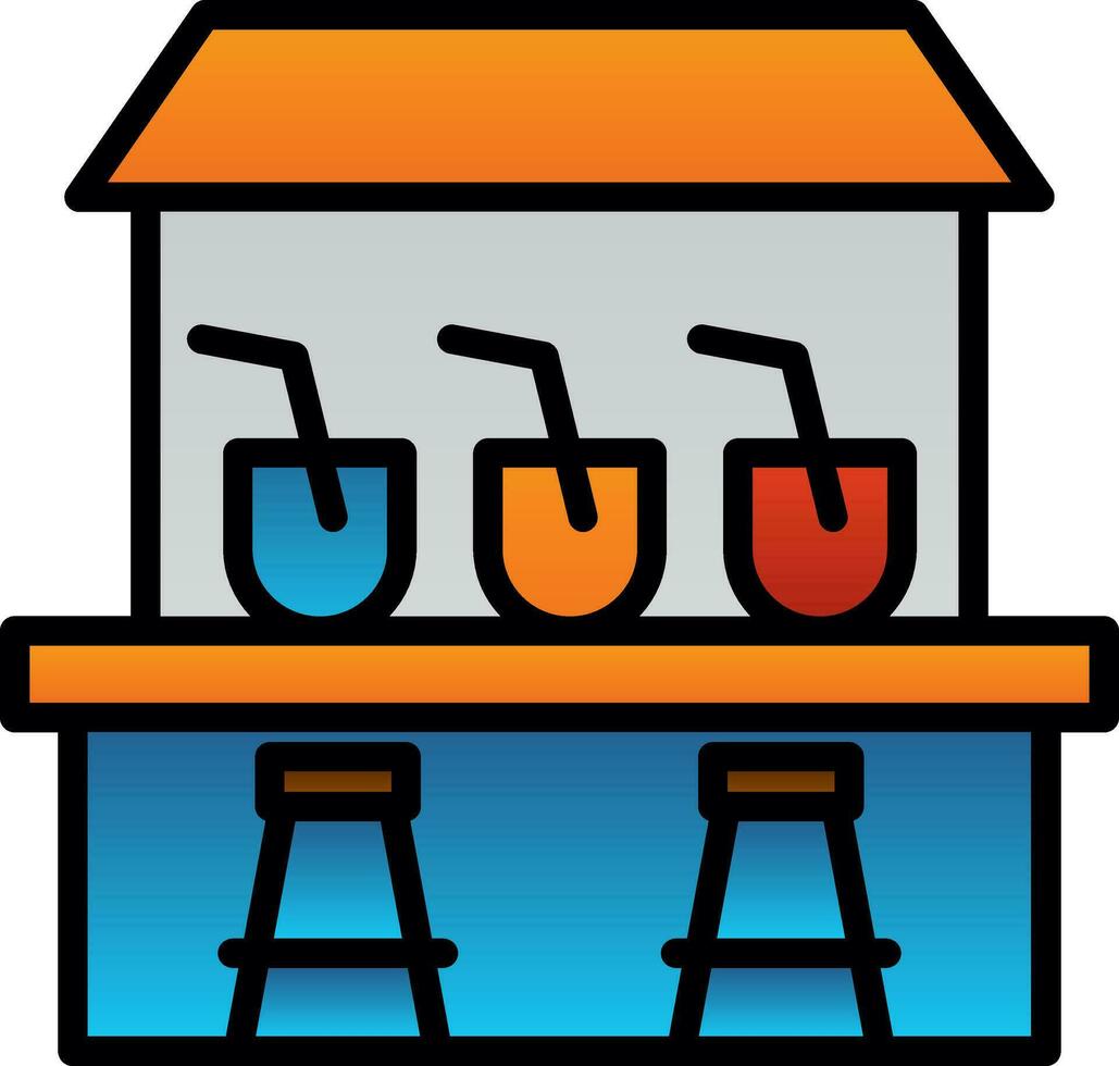 Beach bar Vector Icon Design