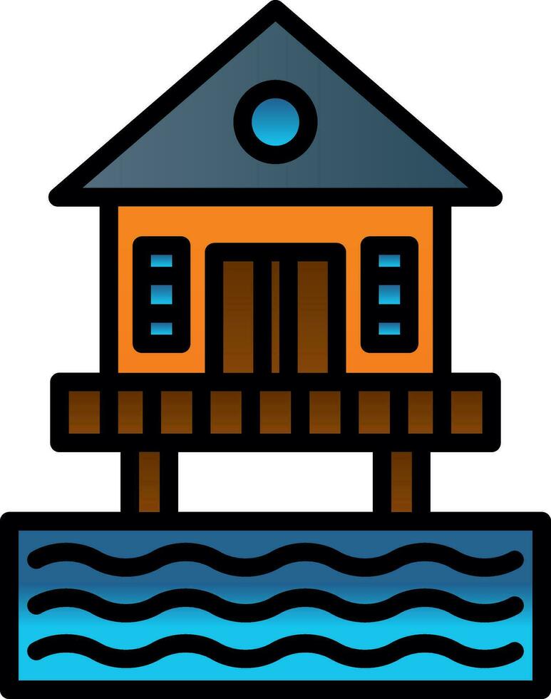 Beach hut Vector Icon Design