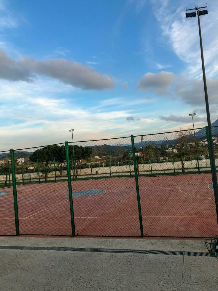 maravilloso ver de el víspera desde el cerca estadio foto