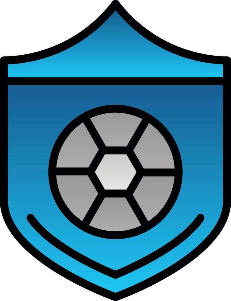 fútbol pelota en un proteger vector icono diseño