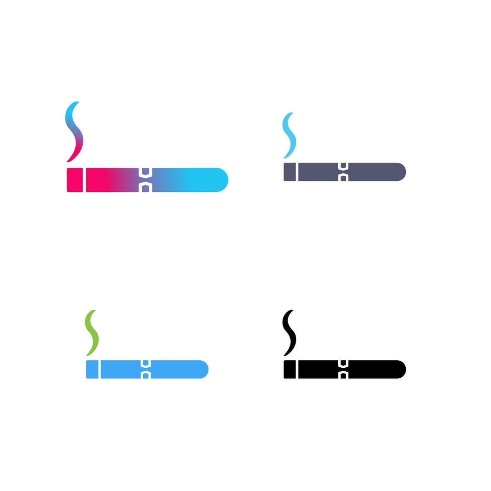 Unique Lit Cigar Vector Icon