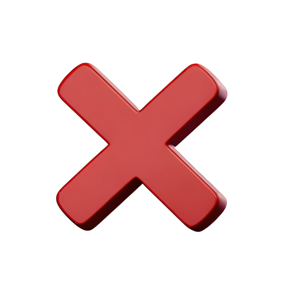 3d icon cross mark png