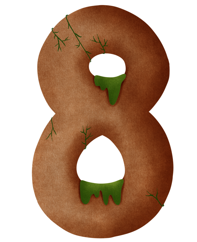 roccioso montagna numero 8 otto lettera png