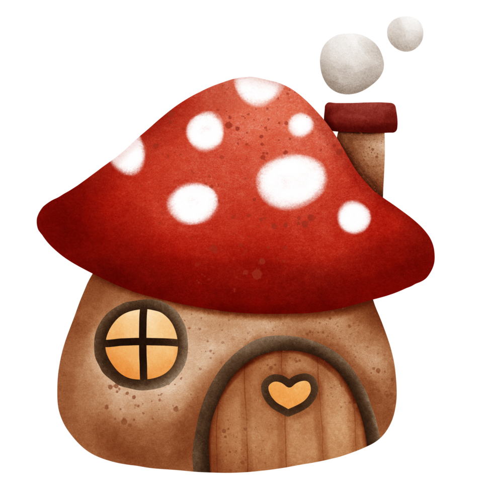 Cute red mushroom house png