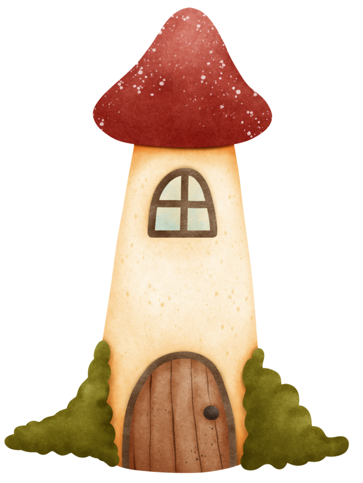 Cute red mushroom tower png