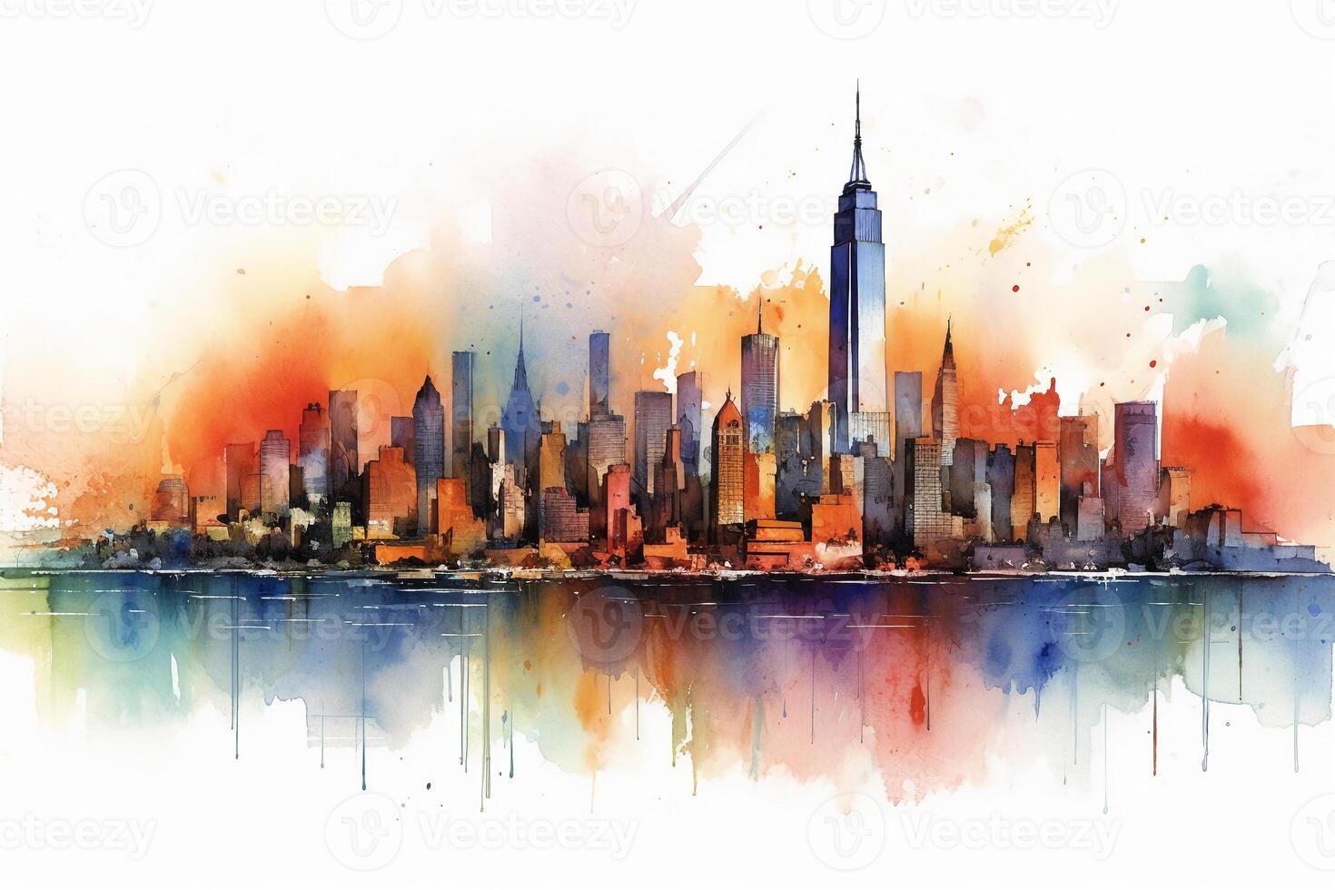 Watercoler new york skyline. photo