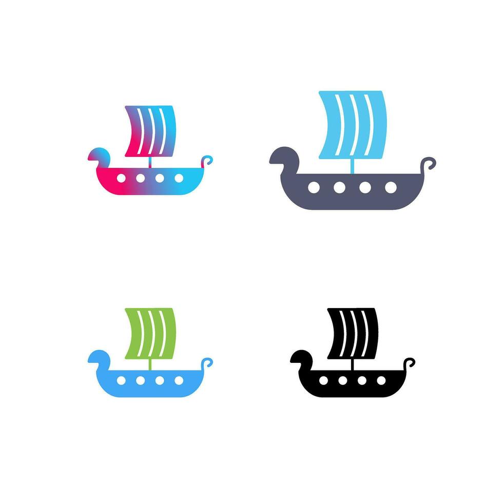Viking Ship Vector Icon