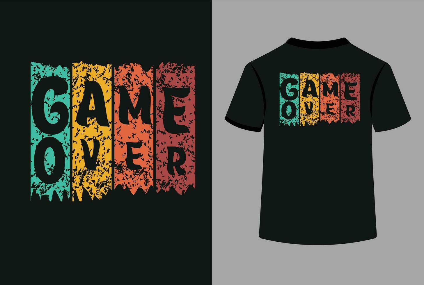 Game Over Typography T-Shirt Design vector