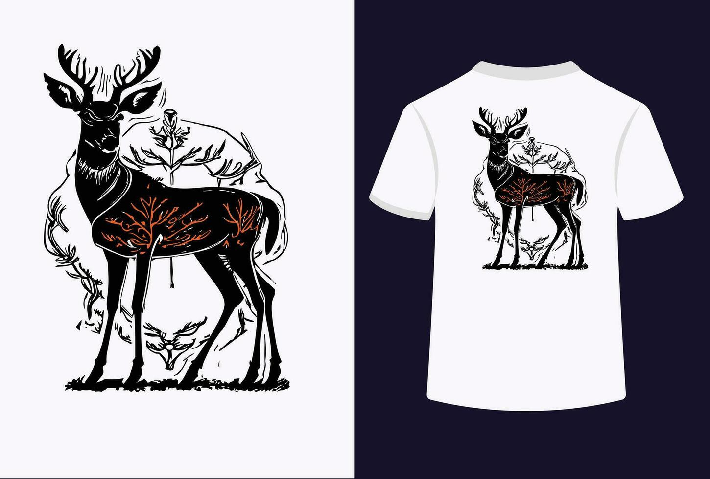 Dark Deer Classic T-Shirt Design vector