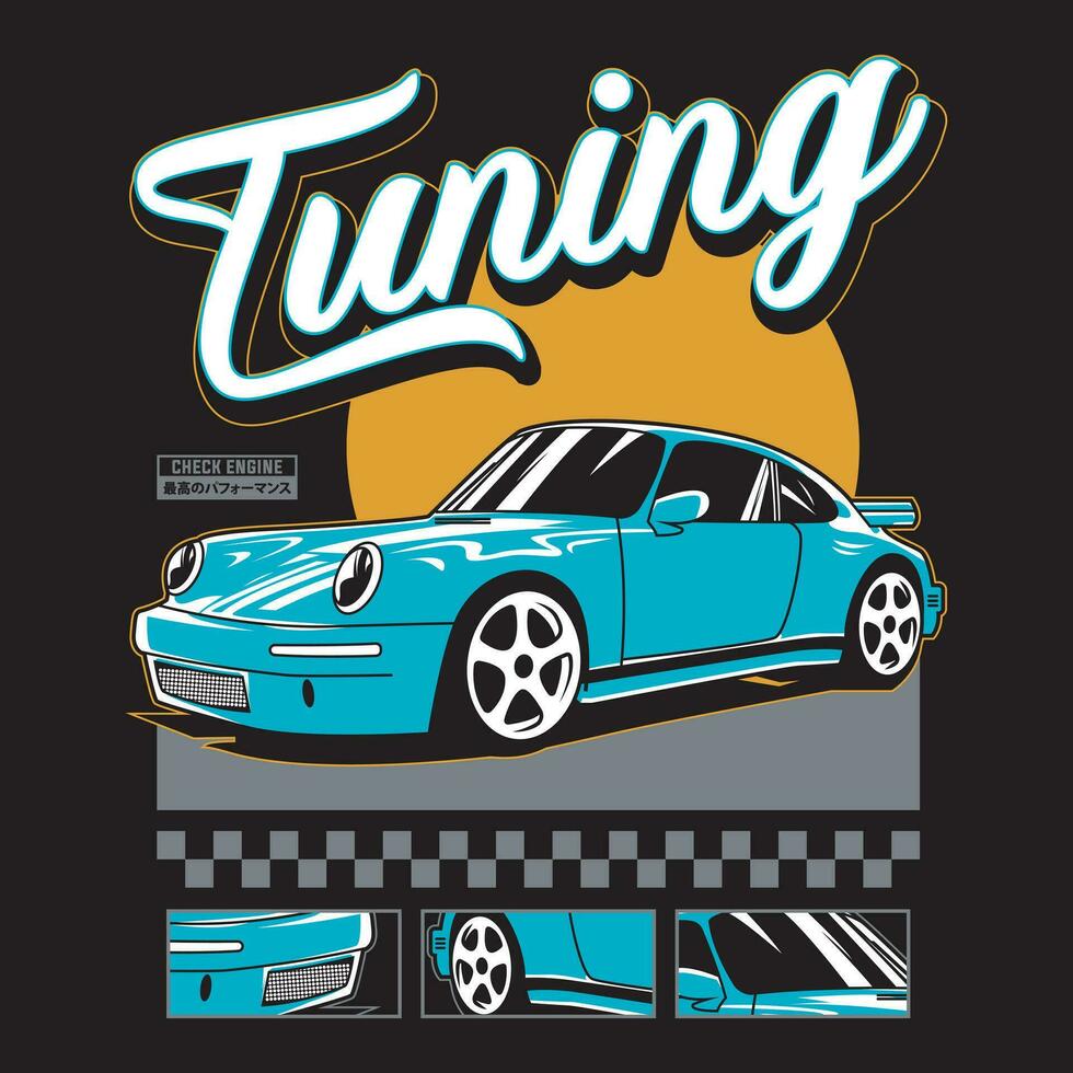 car tuning logo illustration, premium vector. vector