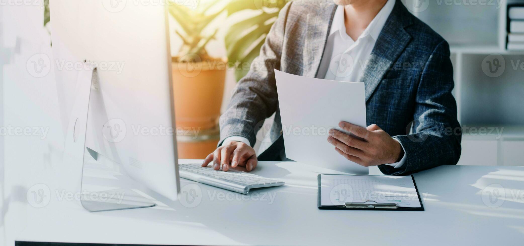 Business Documents, Auditor businesswoman checking searching document legal prepare paperwork or report for analysis TAX time,accountant Documents data contract partner deal in workplace office photo