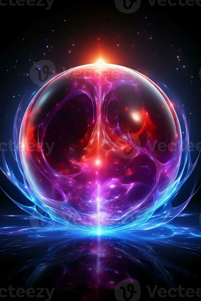 Ball of energy. AI generative photo