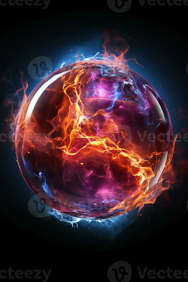 Ball of energy. AI generative photo
