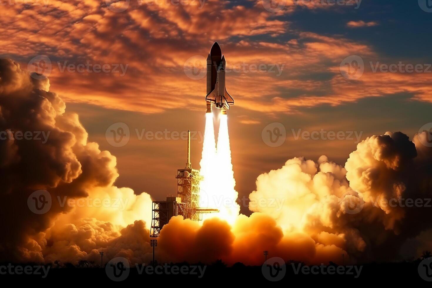 The space shuttles launching. AI generative photo