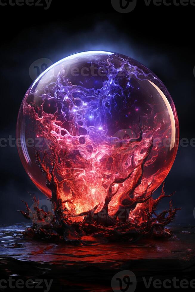 Ball of energy. AI generative photo