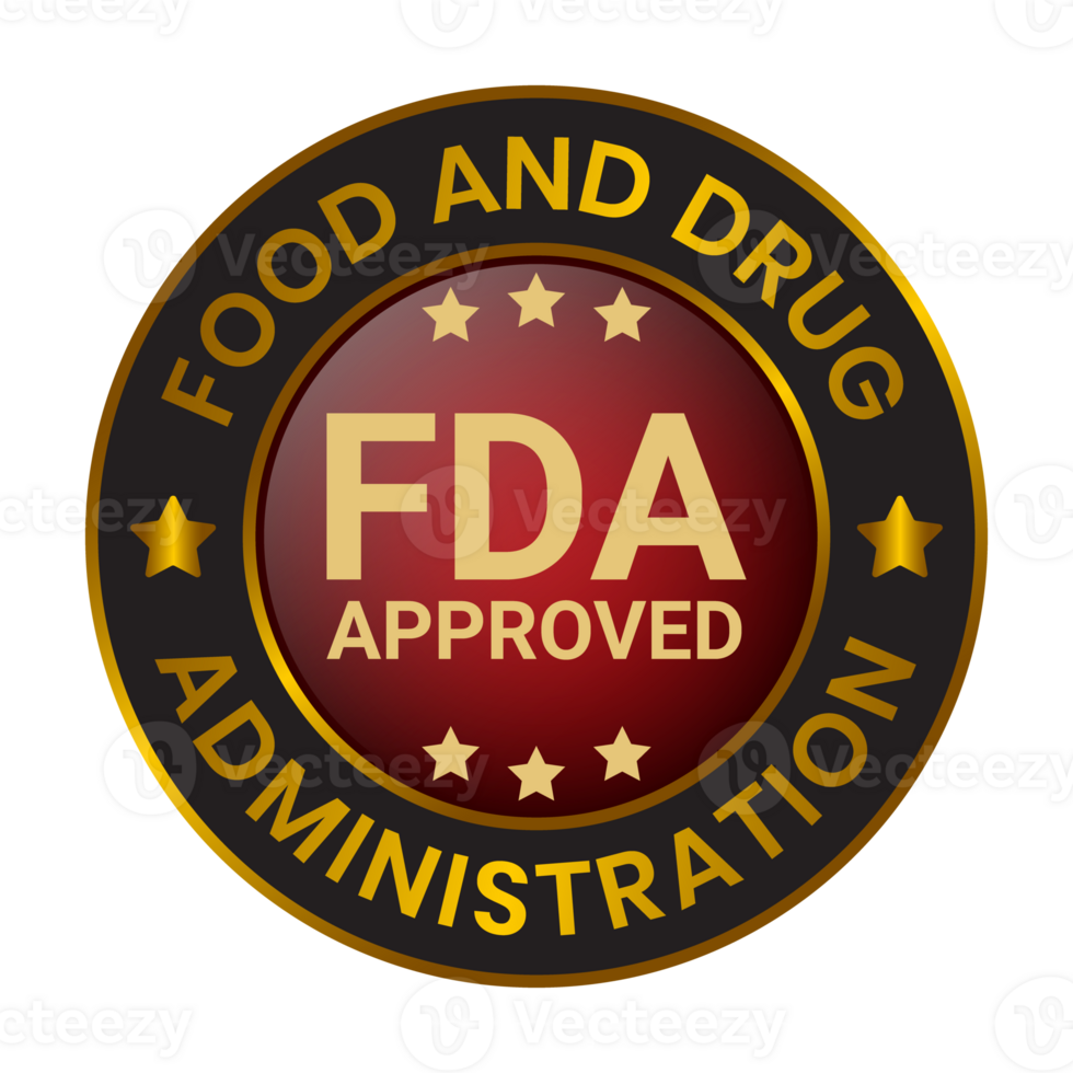 FDA Aprroved Label, Stamp, Badge, Seal, Sticker, Tag, Food And Drug Administration Badge, 3D Realistic Shiny And Glossy Badge For CBD Label Design Elements png