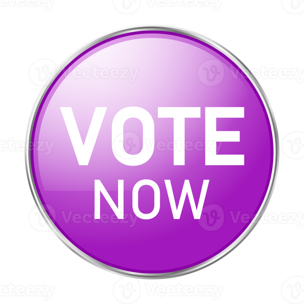 Vote Button Icon, Glossy 3D Realistic Vote Now Button, Voting Badge, Badge, Label, Voting Yes, Push Button, Isolated png