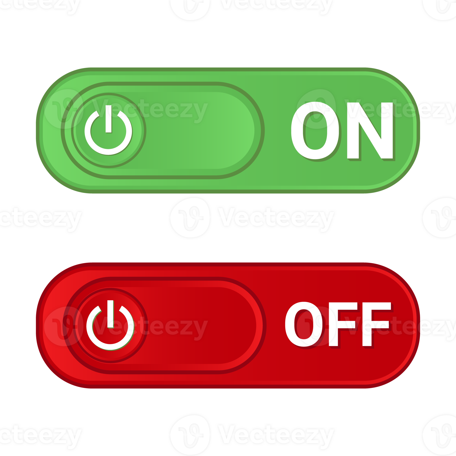 On Off Slider, Set Power On Off Switch Button, On and Off Slider