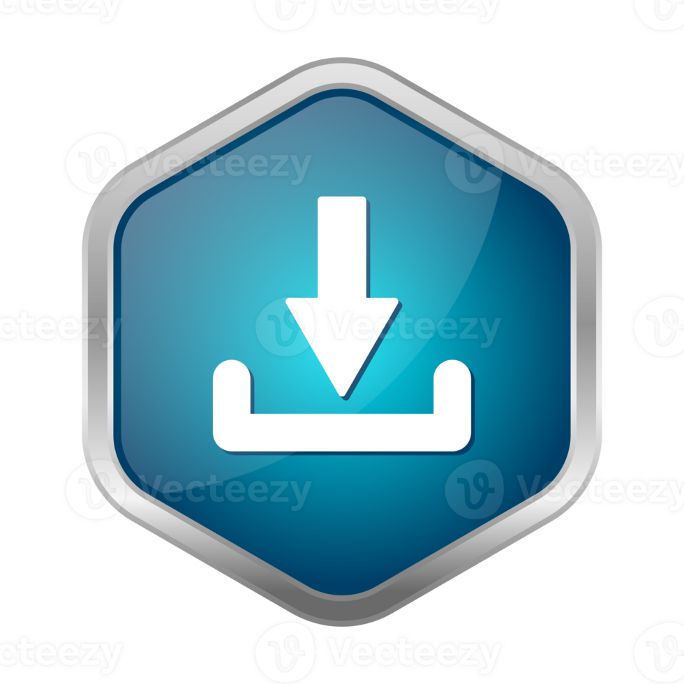 Download Button Flat With 3D Realistic Shiny Button For Mobile Apps And Website, Download Arrow Icon For Progess Graphic Elements Reflection png