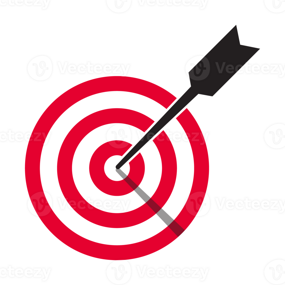 3D Realistic Bullseye Target Icon, Arrow Dart Targeting Symbol, Archery Target Icon, Dart Targeting Market Logo For Success, Winning, Destination, Success Strategy Design Elements png