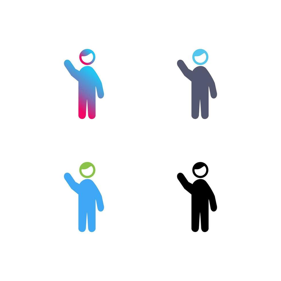 Waving to people Vector Icon