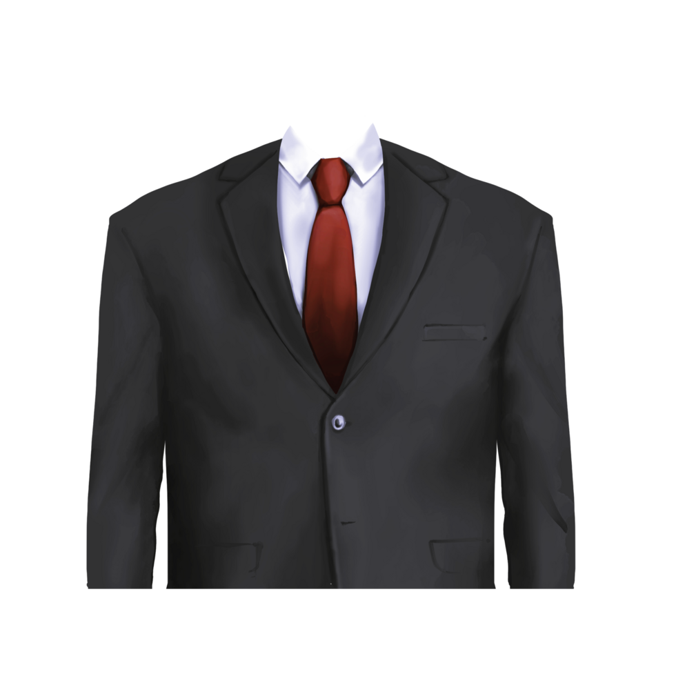 negro traje con rojo Corbata png