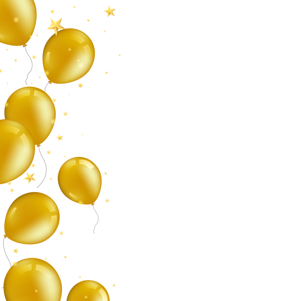 Golden Balloon Greeting Card png