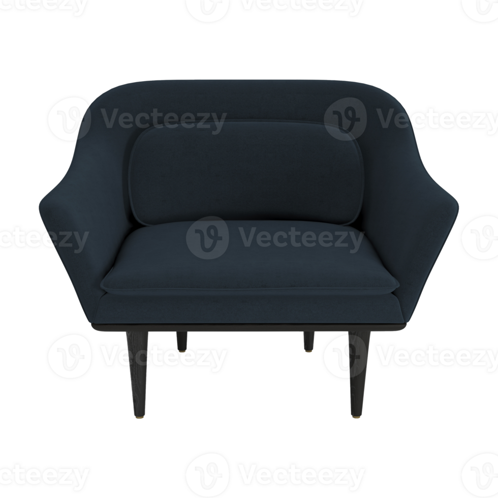 Armchair for home and office on a transparent background. isolated object png. 3D rendering png