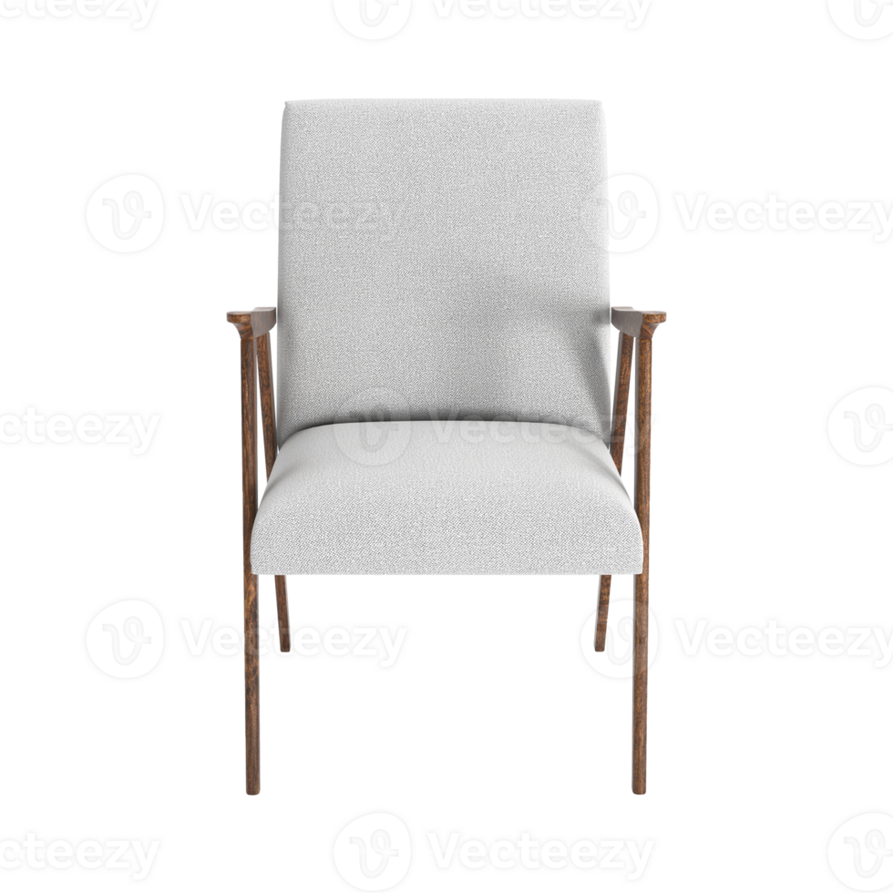 Armchair for home and office on a transparent background. isolated object png. 3D rendering png