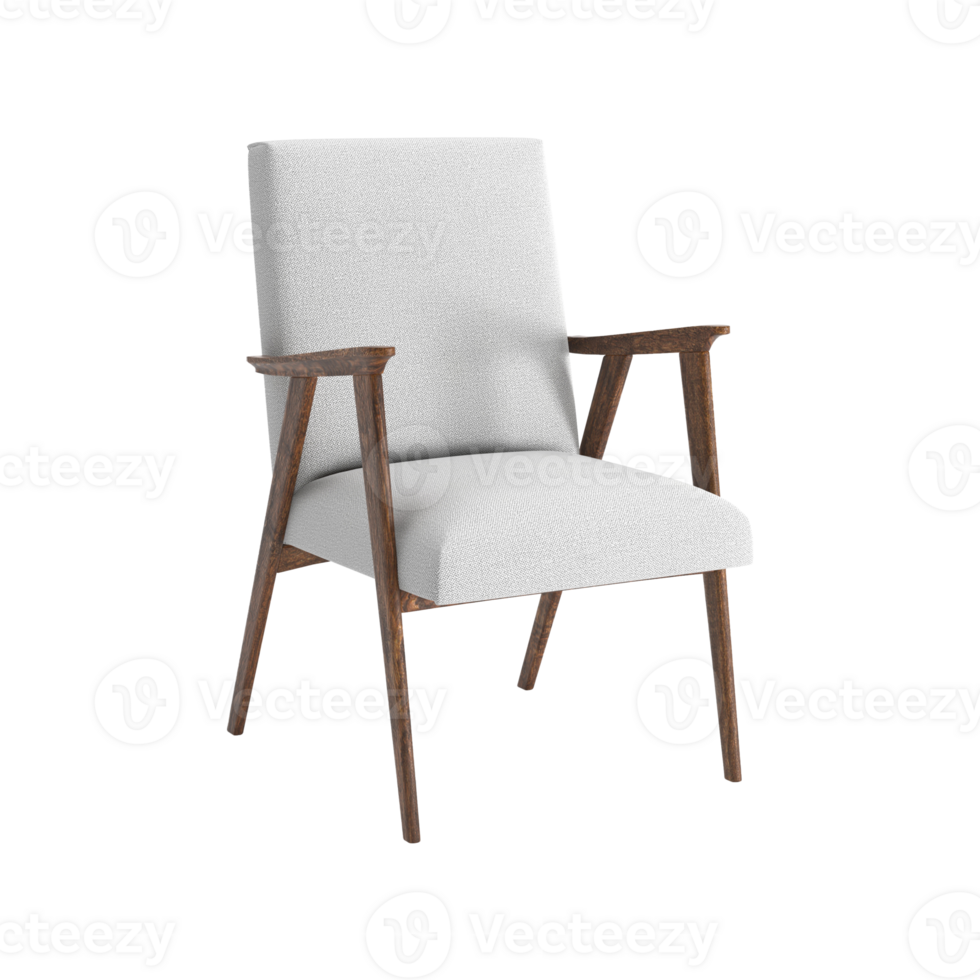 Armchair for home and office on a transparent background. isolated object png. 3D rendering png