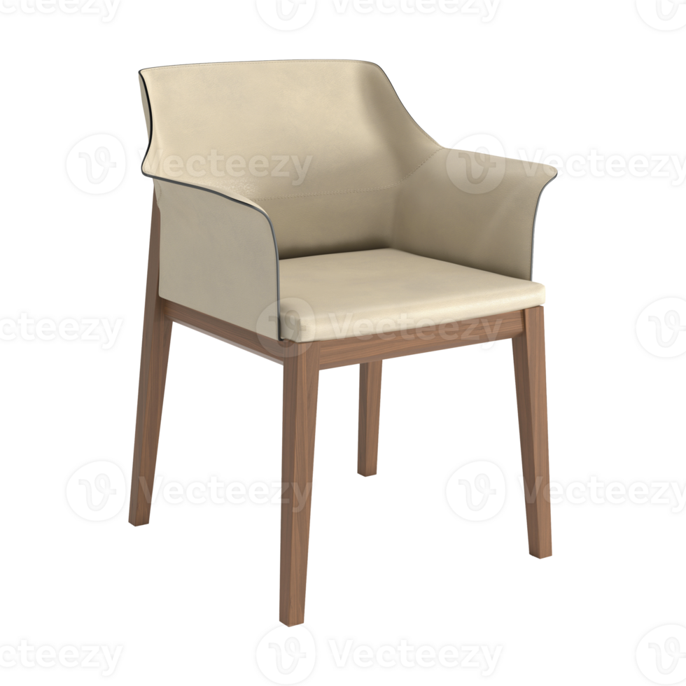 Armchair for home and office on a transparent background. isolated object png. 3D rendering png