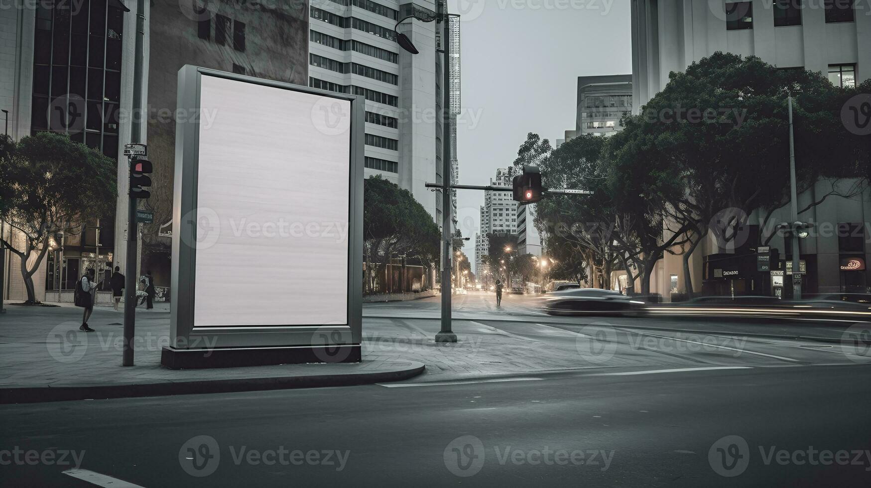 billboard blank for outdoor advertising poster on city street. photo