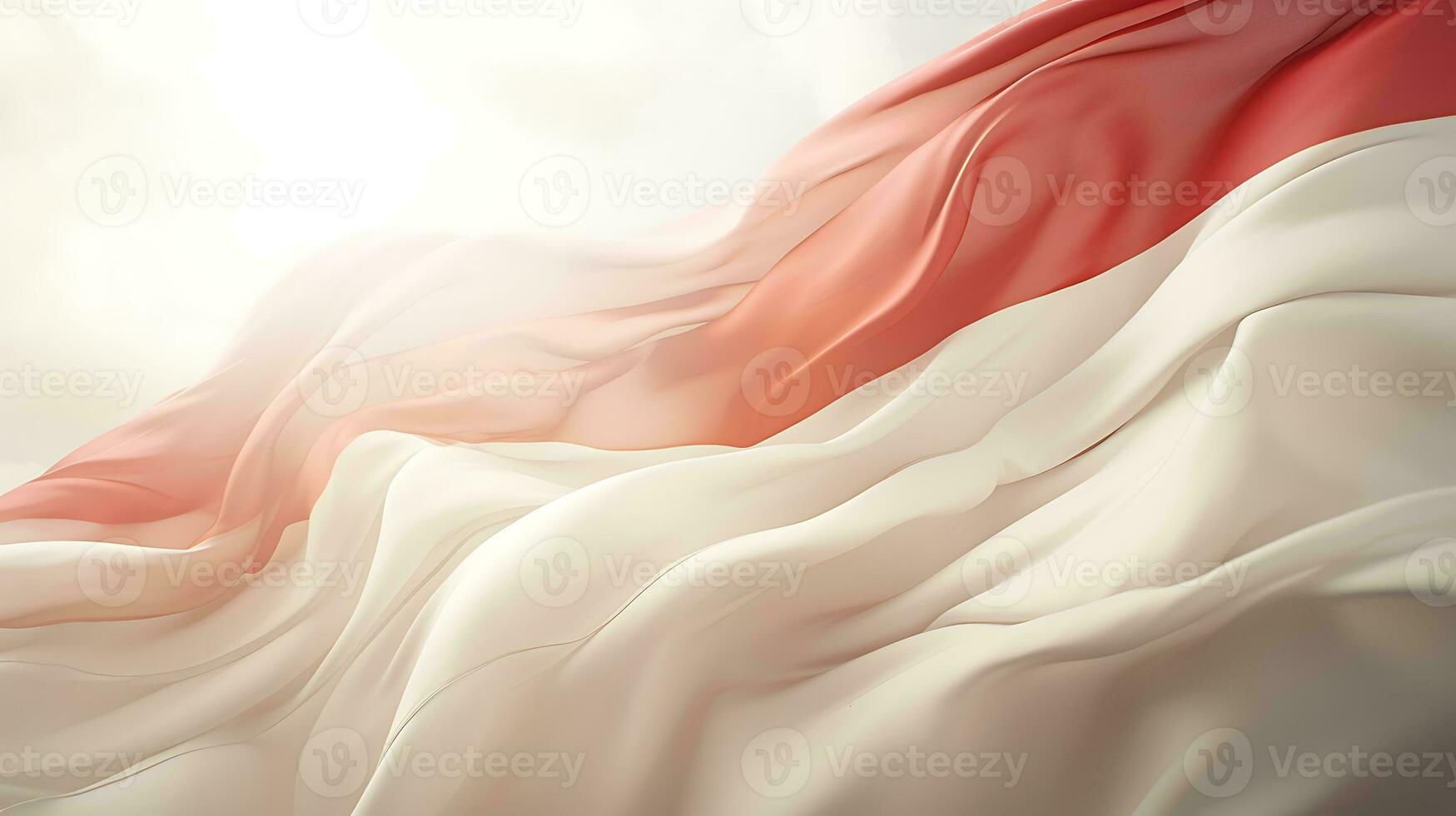 Indonesia flag gracefully waving in the wind, a symbol of national pride and unity. Perfect for patriotic designs and national celebrations photo