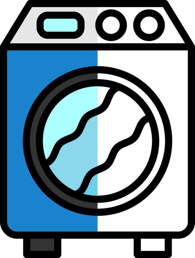 Washing machine Vector Icon Design
