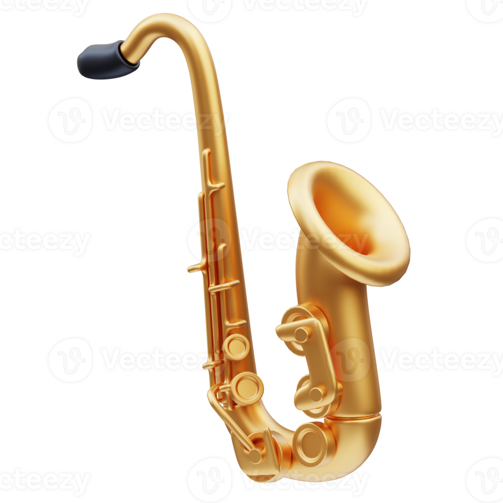 saxofon musik verktyg 3d illustration png