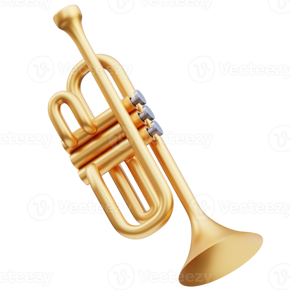 Trumpet Music Tools 3D illustration png