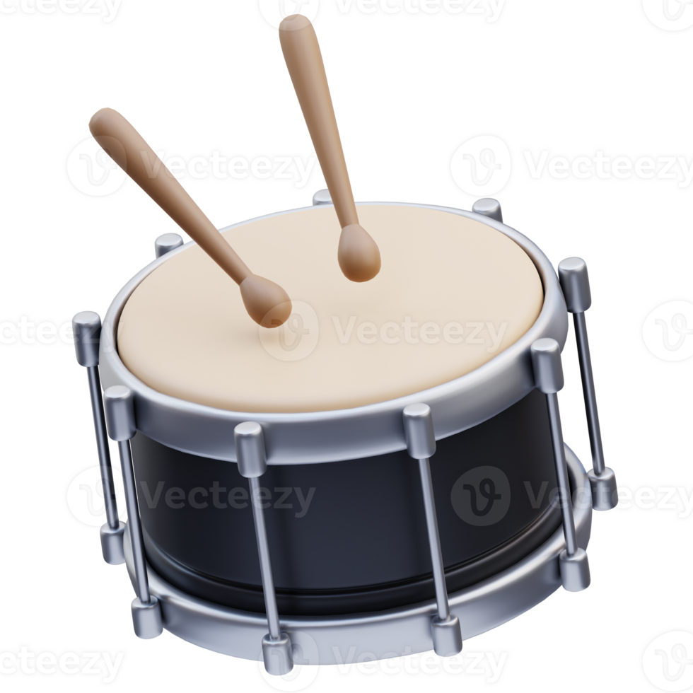 Drum Music Tools 3D illustration png