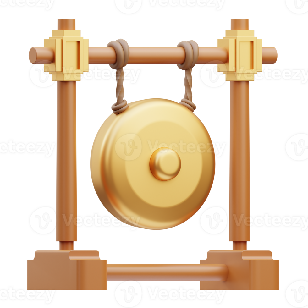 Gong Music Tools 3D illustration png
