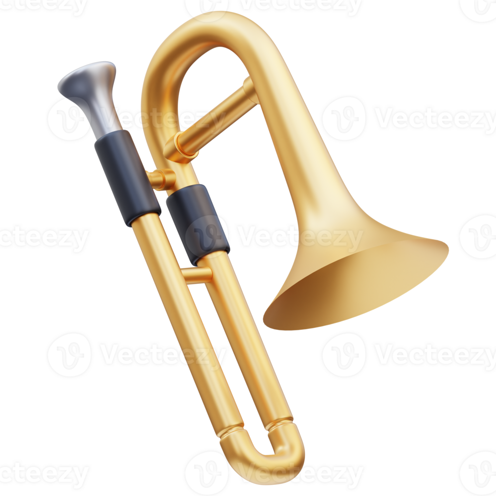 Trombone Music Tools 3D illustration png