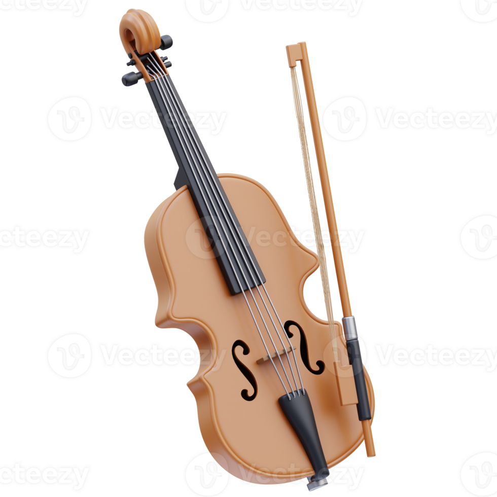 violín música herramientas 3d ilustración png