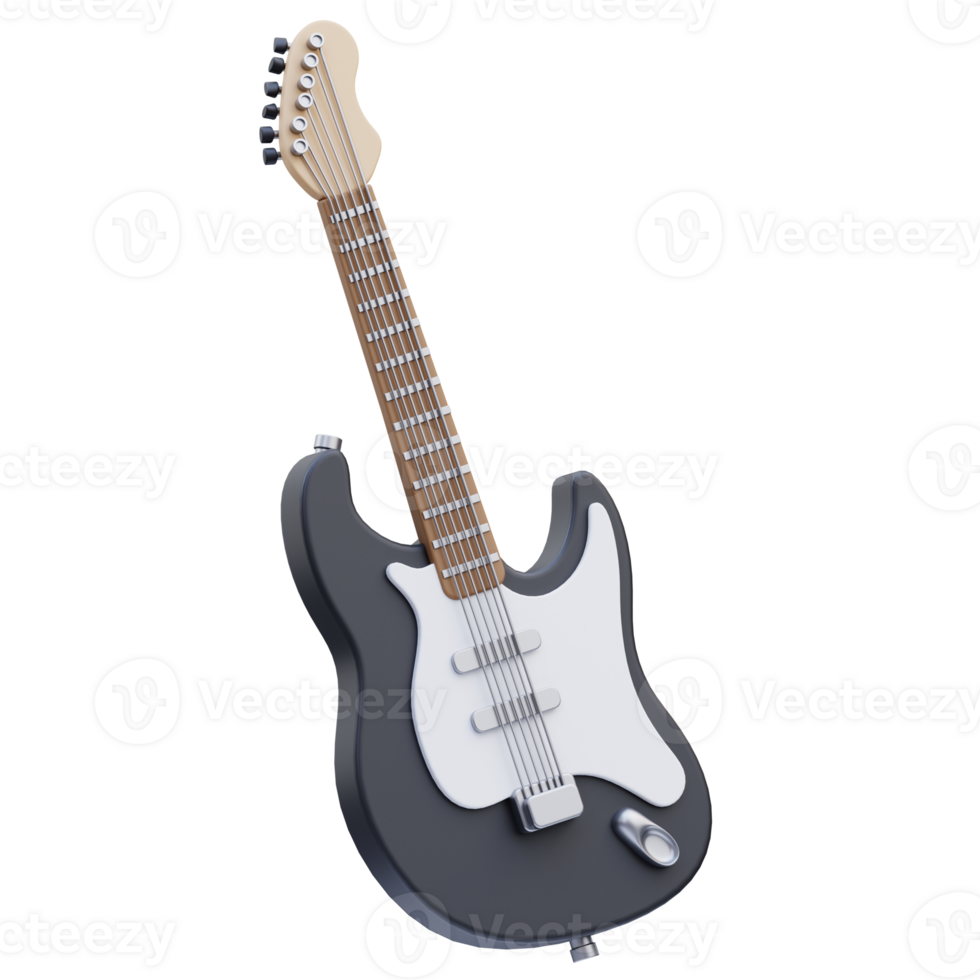 eléctrico guitarra música herramientas 3d ilustración png