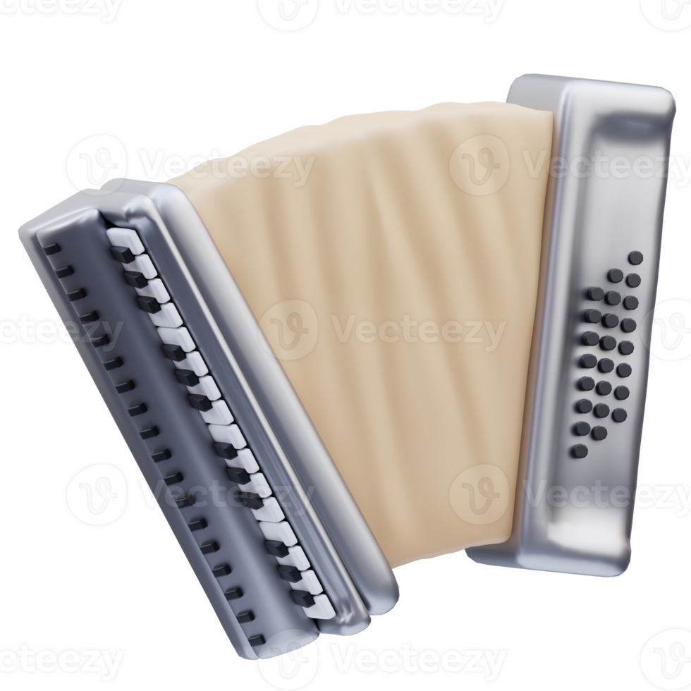 ACCORDION Music Tools 3D illustration png