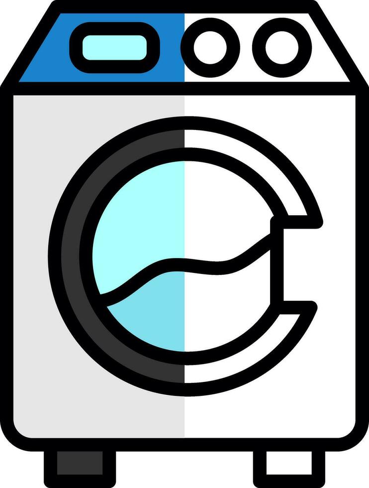 Washing machine Vector Icon Design