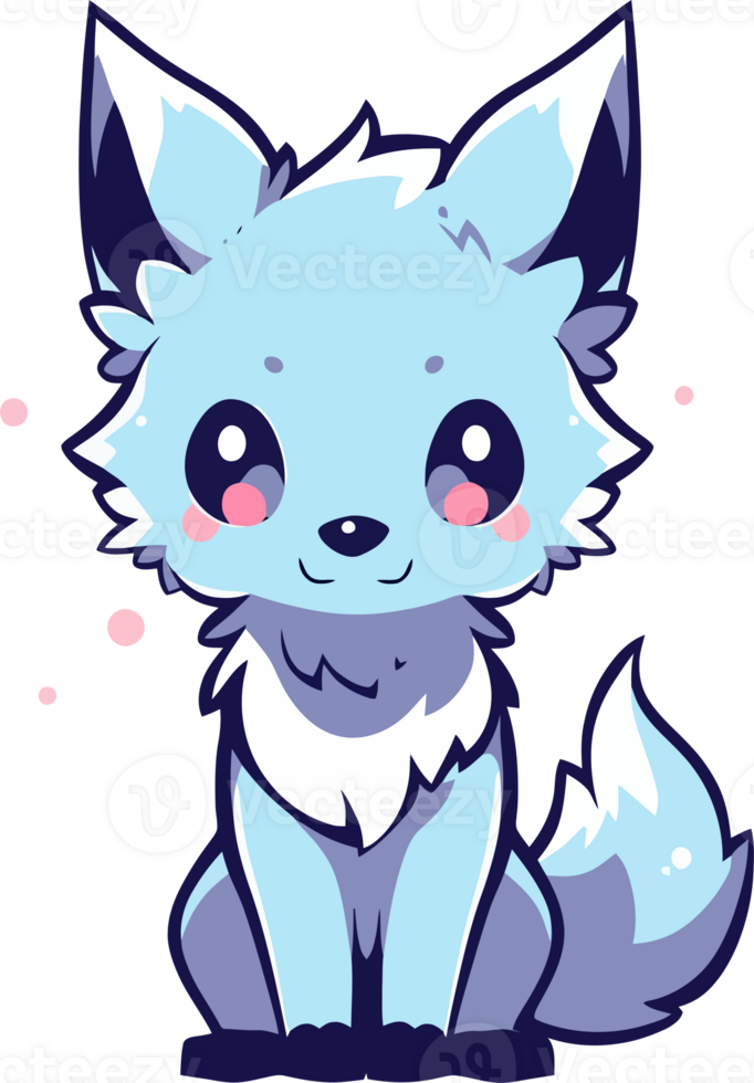 fofa Lobo desenho animado personagem com ai generativo png