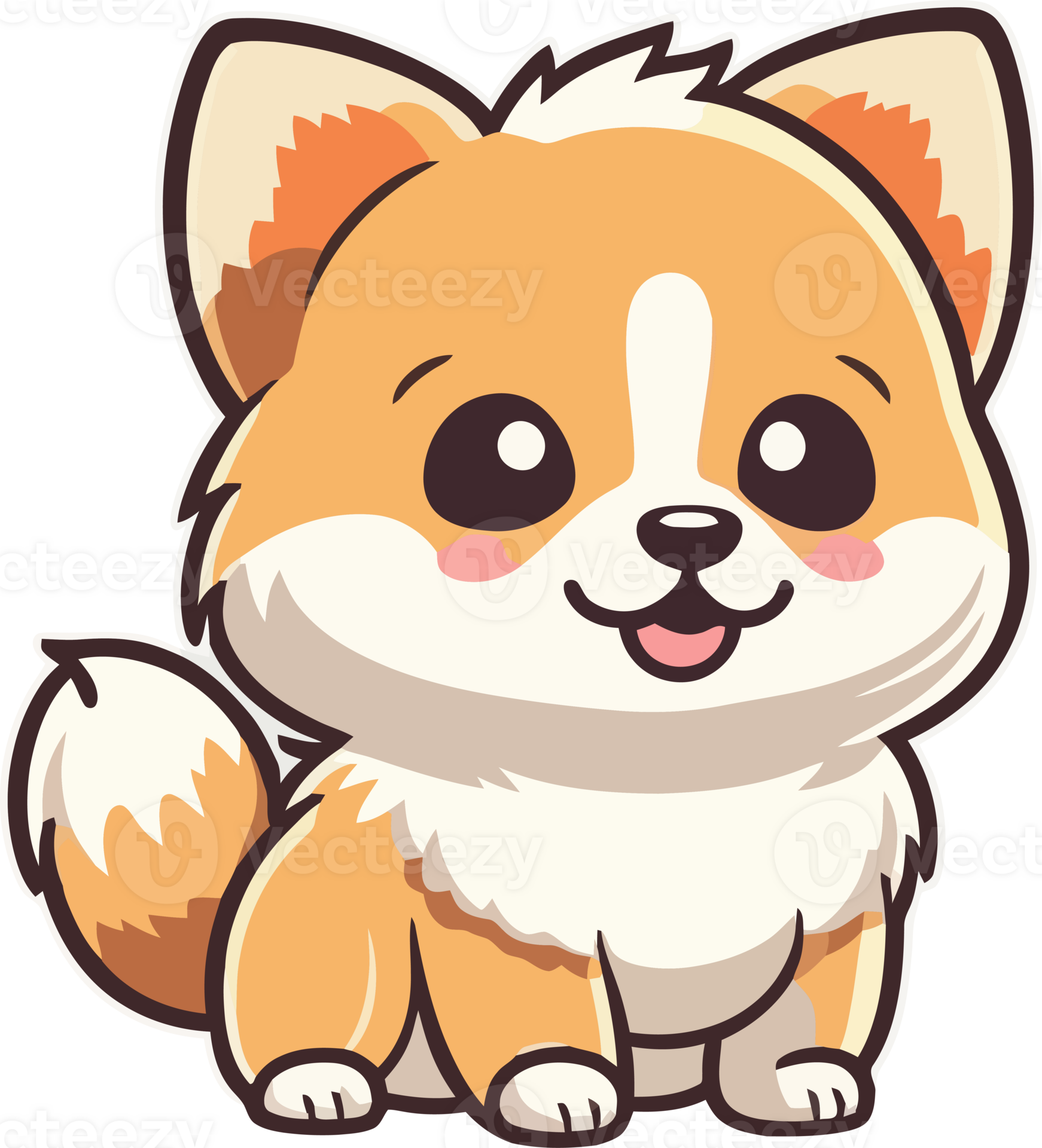 Cute corgi dog cartoon with AI Generative 25212226 PNG